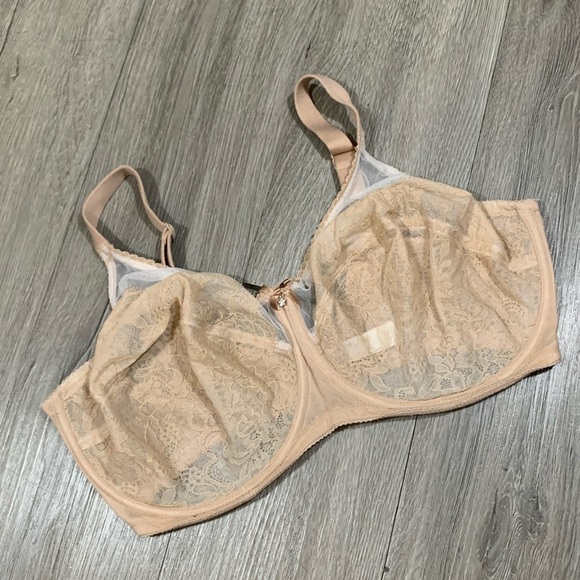 WACOAL Retro Chic Semi-sheer Chantilly Lace & Stretch Mesh Bra size 38G - Picture 3 of 10